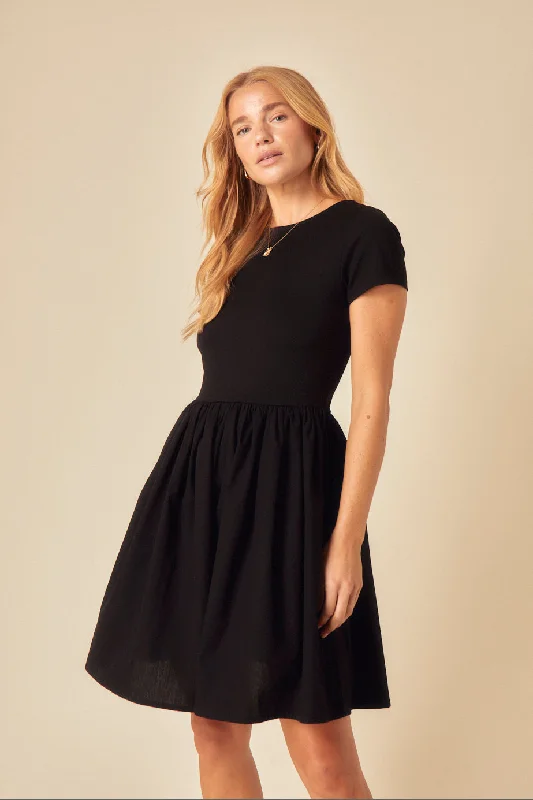 Mini dresses with ruched bodices for a feminine touch Black Scoop Back Sarah Mini Dress Mini dresses with ruched bodices for a feminine touch Black Scoop Back Sarah Mini Dress