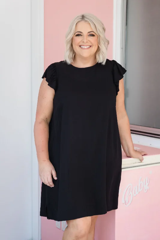 Mini dresses with keyhole necklines Stevie Dress in Black