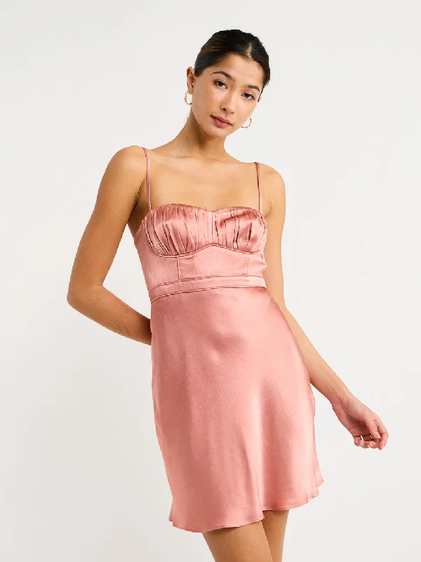 Mini dresses with wrap - around styles Shona Joy Corded Ruched Mini Dress in Antique Rose Mini dresses with wrap - around styles Shona Joy Corded Ruched Mini Dress in Antique Rose