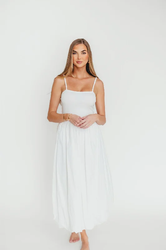 Sheath midi dresses with beaded embellishments for a formal occasion Marisol Bubble Maxi Dress in Off-White Sheath midi dresses with beaded embellishments for a formal occasion Marisol Bubble Maxi Dress in Off-White