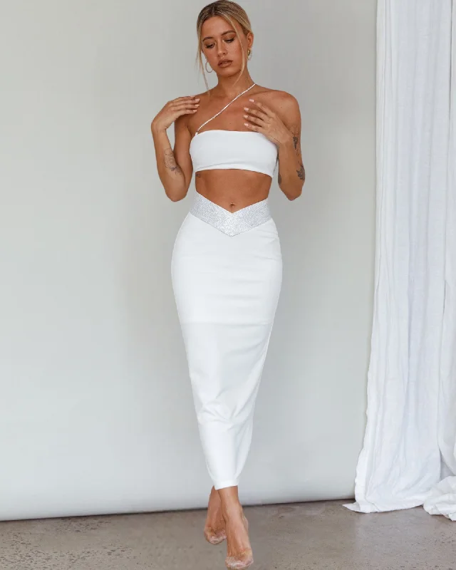 Midi dresses with patchwork patterns for a one - of - a - kind style LIANA MIDI DRESS -WHITE Midi dresses with patchwork patterns for a one - of - a - kind style LIANA MIDI DRESS -WHITE