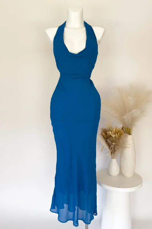 Sleeveless midi dresses with lace details for summer weddings Blue Maxi Dress - SAMPLE SALE Sleeveless midi dresses with lace details for summer weddings Blue Maxi Dress - SAMPLE SALE