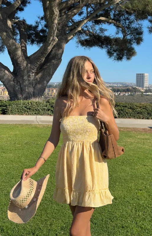 Mini dresses with empire waists for a flattering fit Kimmy Yellow Mini Dress