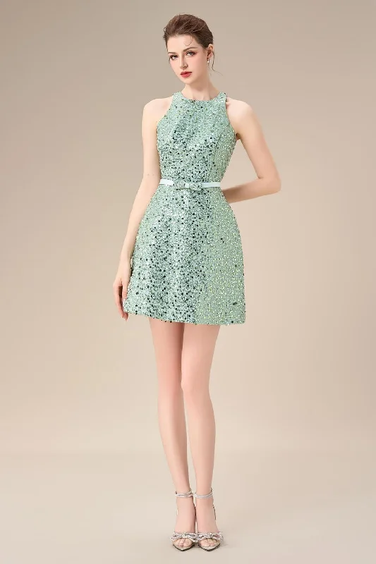 Satin mini dresses for a luxurious feel Starla A-line Sleeveless Tulle Mini Dress