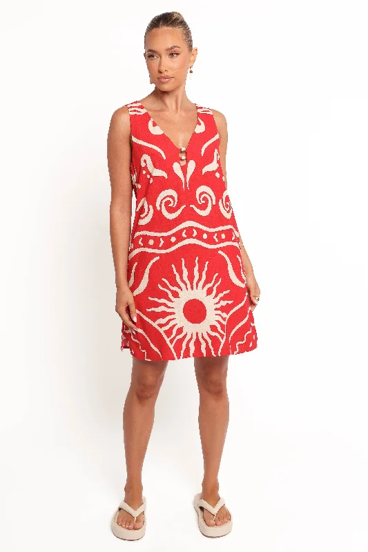 Mini dresses with side slits for a sexy appeal Giulia Mini Dress - Sunburst