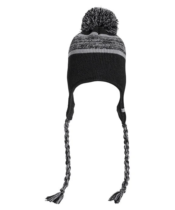 Women's hoodie with a detachable hood for customizable styling5007JA - J America Backcountry Knit Pom Hat | Black Women's hoodie with a detachable hood for customizable styling5007JA - J America Backcountry Knit Pom Hat | Black