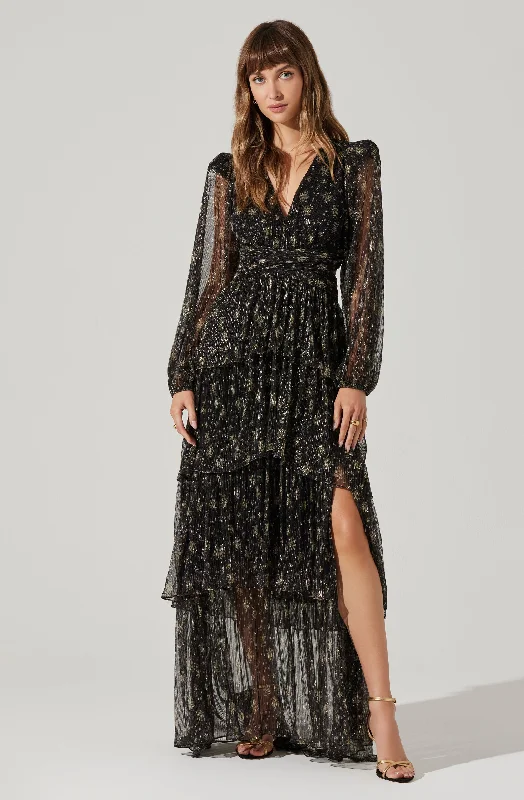 Ruffled Women Dress with Multiple Layers for a Playful and Girly StyleAnora Floral Tiered Maxi Dress Ruffled Women Dress with Multiple Layers for a Playful and Girly StyleAnora Floral Tiered Maxi Dress