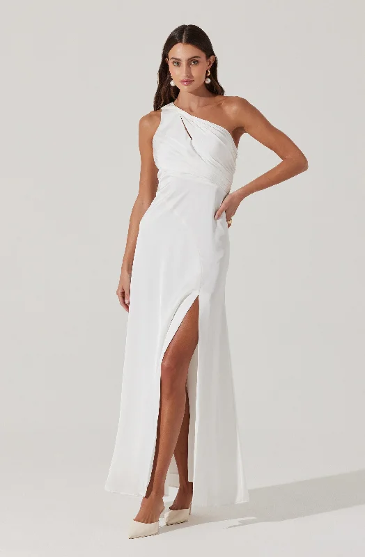 Long - Sleeve Women Dress in Velvet for a Luxurious Winter LookAtoila One Shoulder Satin Maxi Dress Long - Sleeve Women Dress in Velvet for a Luxurious Winter LookAtoila One Shoulder Satin Maxi Dress