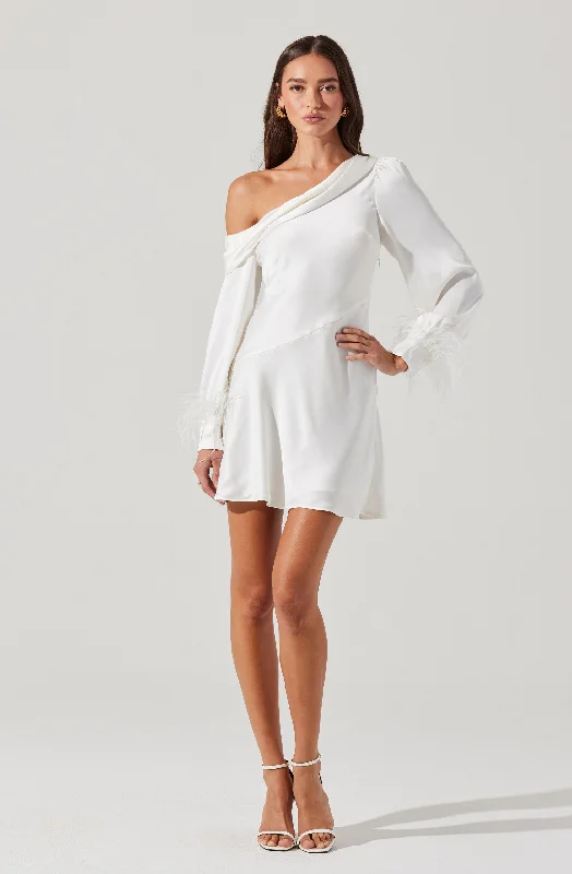 Mini Women Dress with a Short Hem for a Young and Trendy StyleAugusta Feather Trim Mini Dress Mini Women Dress with a Short Hem for a Young and Trendy StyleAugusta Feather Trim Mini Dress