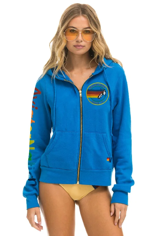 Women's mock - neck sweatshirt made of moisture - wicking material for fitness useAVIATOR NATION HOODIE - OCEAN Women's mock - neck sweatshirt made of moisture - wicking material for fitness useAVIATOR NATION HOODIE - OCEAN