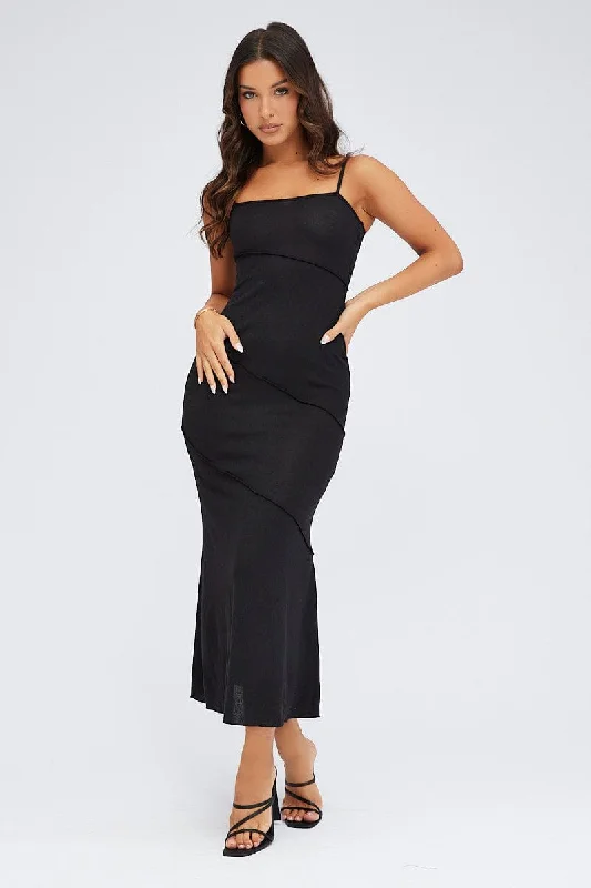 Lace - Embellished Women Dress for an Elegant and Sophisticated AppearanceBlack Midi Dress Square Neck Jersey Lace - Embellished Women Dress for an Elegant and Sophisticated AppearanceBlack Midi Dress Square Neck Jersey