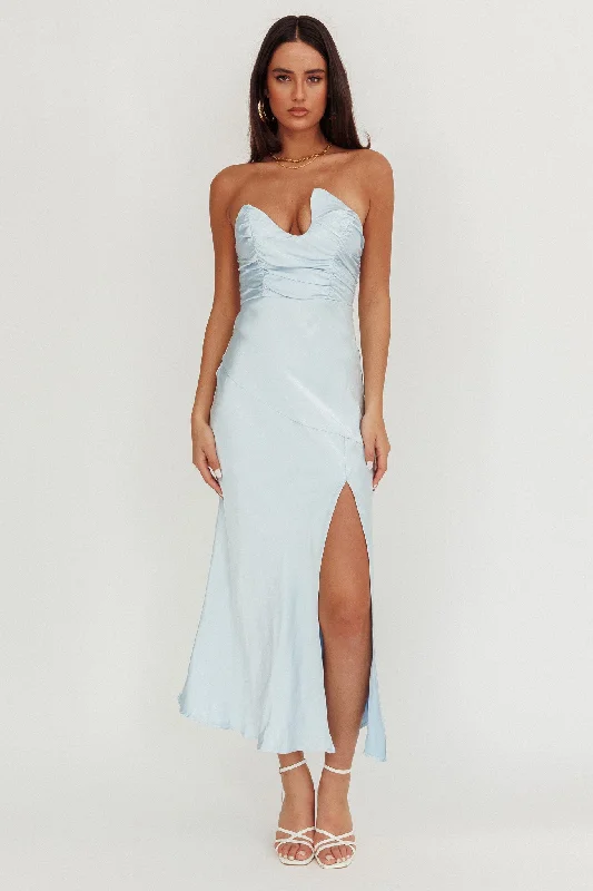 Empire Waist Women Dress to Accentuate the Bust and Conceal the WaistBlaise Asymmetric Neckline Maxi Dress Blue Empire Waist Women Dress to Accentuate the Bust and Conceal the WaistBlaise Asymmetric Neckline Maxi Dress Blue