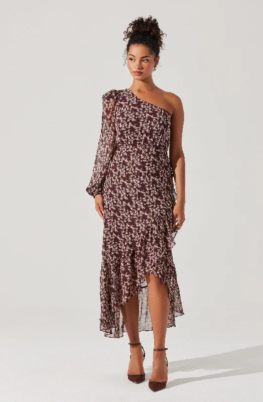 Strapless Women Dress with a Built - in Bra for Comfort and SupportCalista Floral One Shoulder Dress Strapless Women Dress with a Built - in Bra for Comfort and SupportCalista Floral One Shoulder Dress