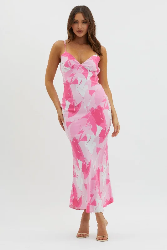 Halter Neck Women Dress to Show Off the Shoulders and NecklineCiao, Bella Tie Back Print Dress Pink Halter Neck Women Dress to Show Off the Shoulders and NecklineCiao, Bella Tie Back Print Dress Pink