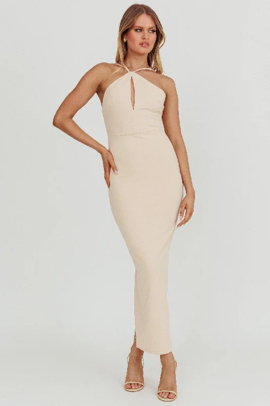 Strapless Women Dress with a Built - in Bra for Comfort and SupportFeels Good Backless Bodycon Maxi Dress Cream Strapless Women Dress with a Built - in Bra for Comfort and SupportFeels Good Backless Bodycon Maxi Dress Cream