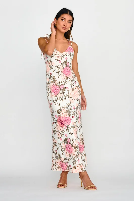 Wrap - Style Women Dress with Adjustable Fit for All Body TypesFlorenze Tied Shoulder Dress Floral Pink Wrap - Style Women Dress with Adjustable Fit for All Body TypesFlorenze Tied Shoulder Dress Floral Pink