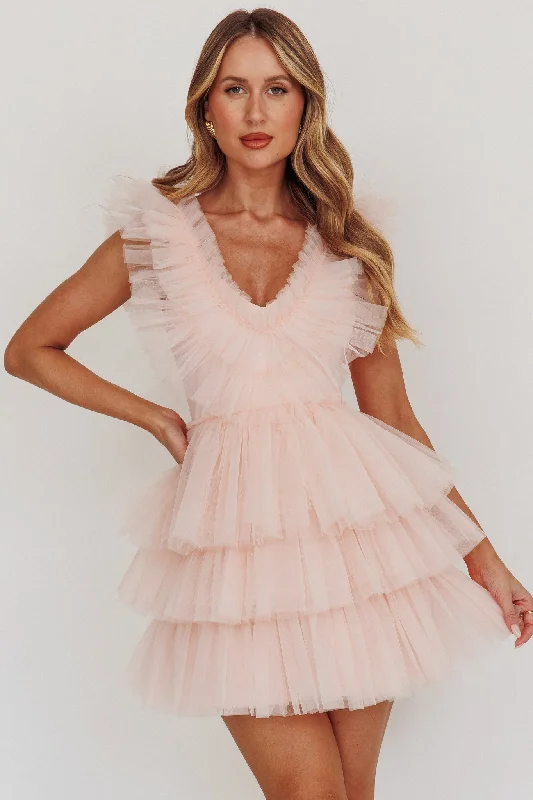 Little Black Women Dress with Sequins for a Glamorous Night OutFroufrou Layered Tulle Mini Dress Blush Little Black Women Dress with Sequins for a Glamorous Night OutFroufrou Layered Tulle Mini Dress Blush