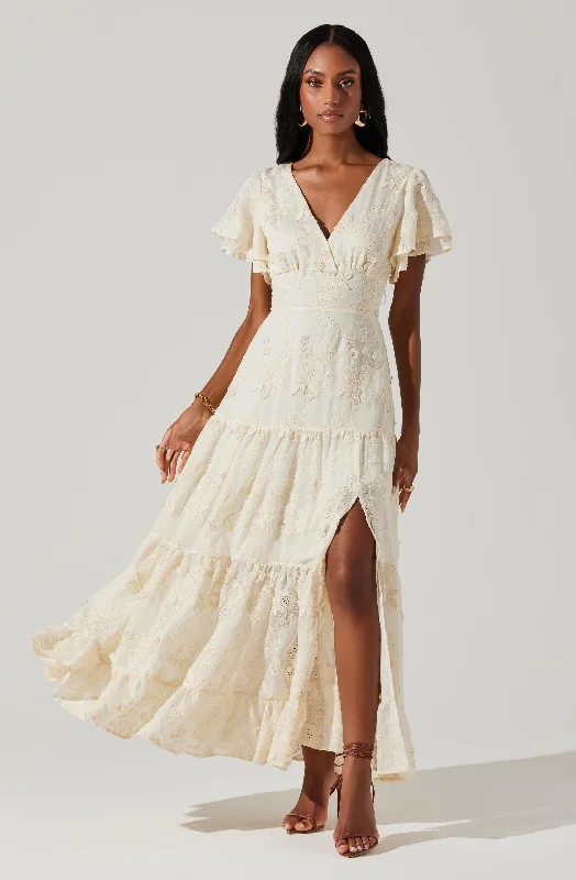 Sleeveless Women Dress in Bright Colors for Summer PartiesJunia Embroidered Tiered Maxi Dress Sleeveless Women Dress in Bright Colors for Summer PartiesJunia Embroidered Tiered Maxi Dress