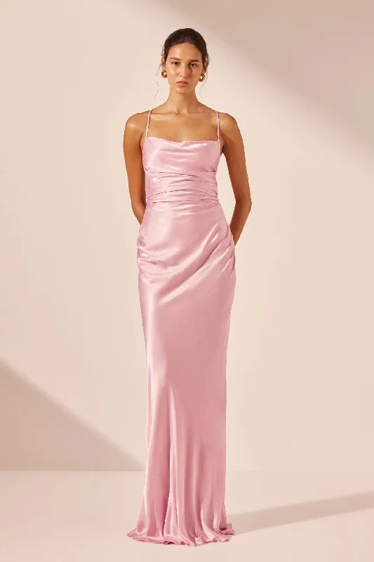 Lace - Embellished Women Dress for an Elegant and Sophisticated AppearanceLA LUNE LACE BACK MAXI DRESS - PEONY Lace - Embellished Women Dress for an Elegant and Sophisticated AppearanceLA LUNE LACE BACK MAXI DRESS - PEONY