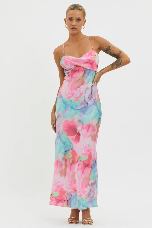 Long - Sleeve Women Dress in Velvet for a Luxurious Winter LookLibby Scoop Back Maxi Dress Abstract Pink Long - Sleeve Women Dress in Velvet for a Luxurious Winter LookLibby Scoop Back Maxi Dress Abstract Pink