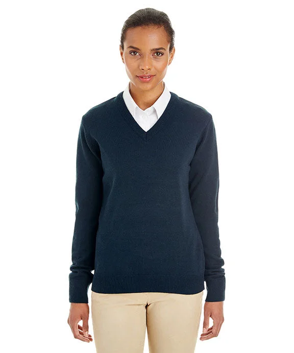 Women's oversized cropped hoodie with drawstrings for a trendy lookM420W - Harriton Ladies Pilbloc™ V-Neck Sweater | Dark Navy Women's oversized cropped hoodie with drawstrings for a trendy lookM420W - Harriton Ladies Pilbloc™ V-Neck Sweater | Dark Navy