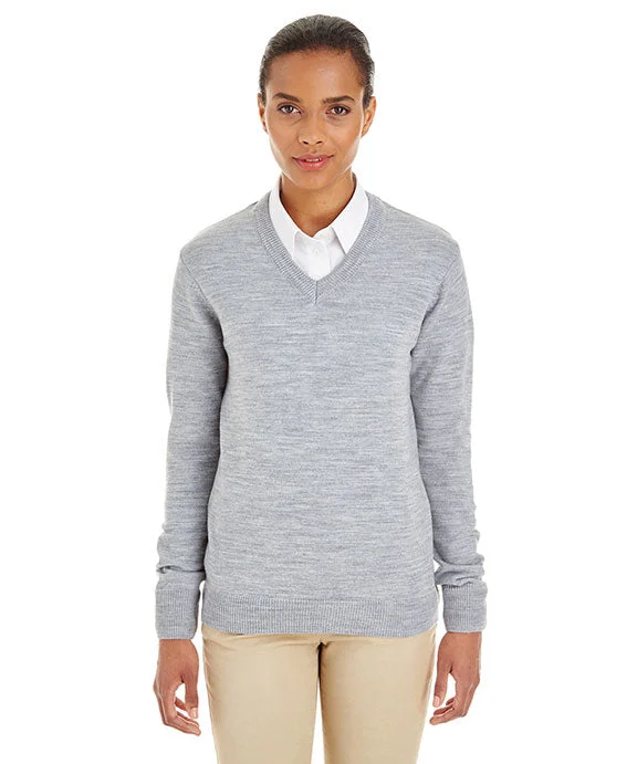 Women's cropped sweatshirt with a slogan graphic for a fun and expressive lookM420W - Harriton Ladies Pilbloc™ V-Neck Sweater | Grey Heather Women's cropped sweatshirt with a slogan graphic for a fun and expressive lookM420W - Harriton Ladies Pilbloc™ V-Neck Sweater | Grey Heather