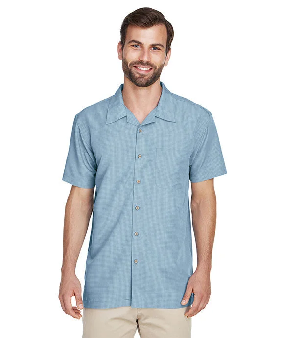 Women's color - block hoodie combining bold hues for a fashion - forward statementM560 - Harriton Mens Barbados Textured Camp Shirt | Cloud Blue Women's color - block hoodie combining bold hues for a fashion - forward statementM560 - Harriton Mens Barbados Textured Camp Shirt | Cloud Blue