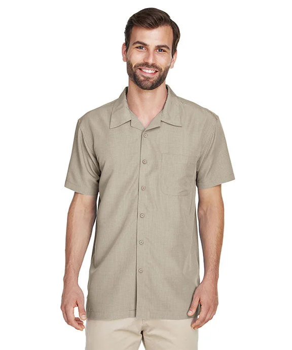 Women's cropped sweatshirt with a lace - trimmed hem for a romantic lookM560 - Harriton Mens Barbados Textured Camp Shirt | Khaki