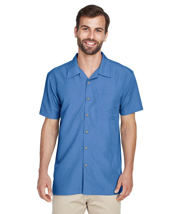 Women's long - sleeve cropped sweatshirt with ribbed cuffs for a snug fitM560 - Harriton Mens Barbados Textured Camp Shirt | Pool Blue Women's long - sleeve cropped sweatshirt with ribbed cuffs for a snug fitM560 - Harriton Mens Barbados Textured Camp Shirt | Pool Blue