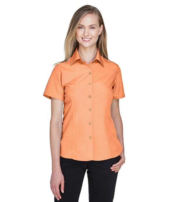 Women's zip - up sweatshirt in pastel blue for a soft and stylish outfitM560W - Harriton Ladies Barbados Textured Camp Shirt | Nectarine Women's zip - up sweatshirt in pastel blue for a soft and stylish outfitM560W - Harriton Ladies Barbados Textured Camp Shirt | Nectarine