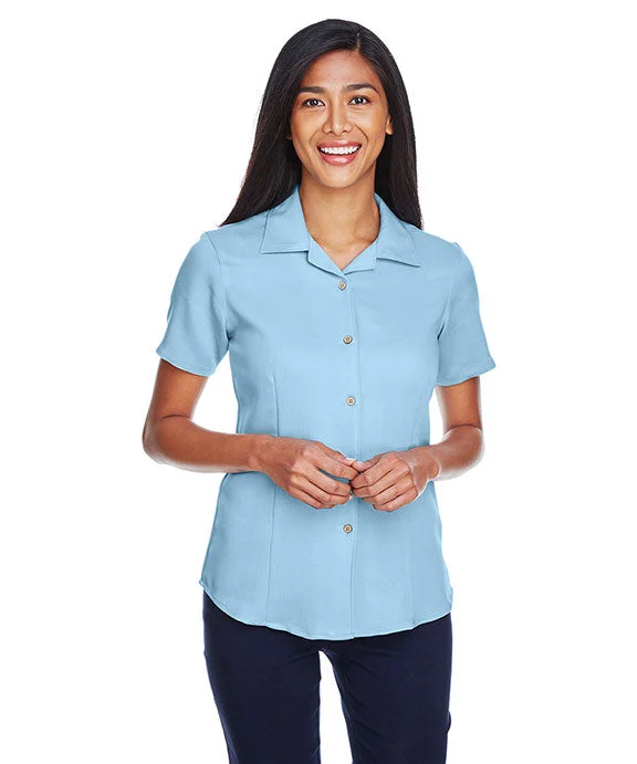 Women's quarter - zip sweatshirt made of organic cotton for eco - conscious fashionM570W - Harriton Ladies Bahama Cord Camp Shirt | Cloud Blue Women's quarter - zip sweatshirt made of organic cotton for eco - conscious fashionM570W - Harriton Ladies Bahama Cord Camp Shirt | Cloud Blue