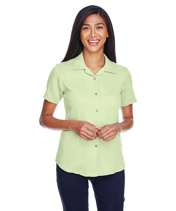 Women's long - sleeve cropped sweatshirt with ribbed cuffs for a snug fitM570W - Harriton Ladies Bahama Cord Camp Shirt | Green Mist Women's long - sleeve cropped sweatshirt with ribbed cuffs for a snug fitM570W - Harriton Ladies Bahama Cord Camp Shirt | Green Mist