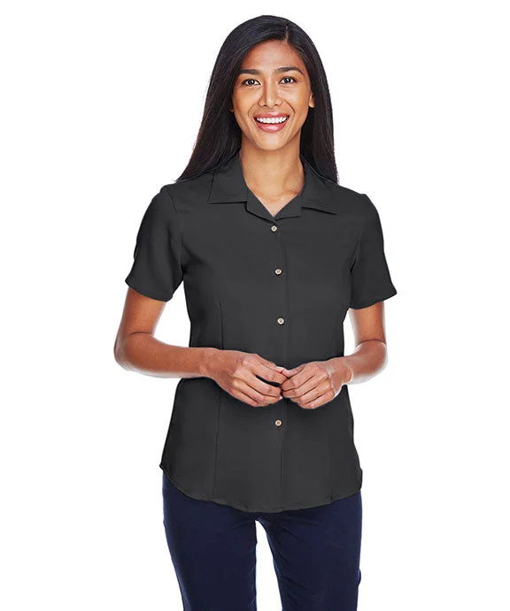 Women's mock - neck sweatshirt made of moisture - wicking material for fitness useM570W - Harriton Ladies Bahama Cord Camp Shirt Women's mock - neck sweatshirt made of moisture - wicking material for fitness useM570W - Harriton Ladies Bahama Cord Camp Shirt