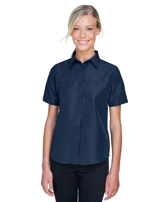 Women's tie - front hoodie in a lightweight fabric for summer layeringM580W - Harriton Ladies Key West Short-Sleeve Performance Staff Shirt | Navy Women's tie - front hoodie in a lightweight fabric for summer layeringM580W - Harriton Ladies Key West Short-Sleeve Performance Staff Shirt | Navy