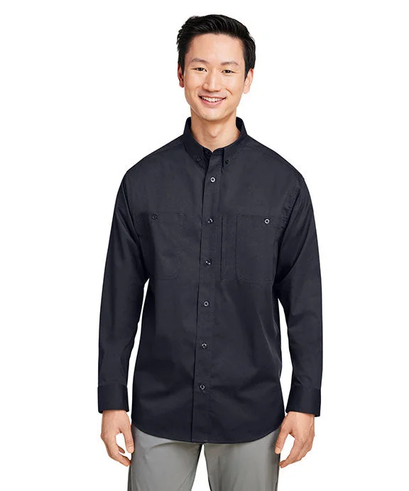 Women's mock - neck sweatshirt made of moisture - wicking material for fitness useM585L - Harriton Mens Advantage IL Long-Sleeve Workshirt Women's mock - neck sweatshirt made of moisture - wicking material for fitness useM585L - Harriton Mens Advantage IL Long-Sleeve Workshirt