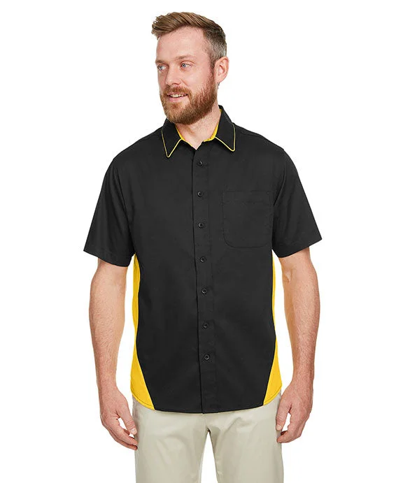 Women's zip - front sweatshirt with contrast stitching for a sporty aestheticM586T - Harriton Mens Tall Flash IL Colorblock Short Sleeve Shirt | Black/S Yellow Women's zip - front sweatshirt with contrast stitching for a sporty aestheticM586T - Harriton Mens Tall Flash IL Colorblock Short Sleeve Shirt | Black/S Yellow