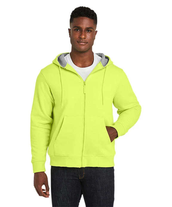 Women's fleece - lined hoodie with thumbholes for warmth in winterM711T - Harriton Mens Tall ClimaBloc™ Lined Heavyweight Hooded Sweatshirt | Safety Yellow Women's fleece - lined hoodie with thumbholes for warmth in winterM711T - Harriton Mens Tall ClimaBloc™ Lined Heavyweight Hooded Sweatshirt | Safety Yellow