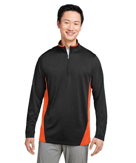 Women's zip - front sweatshirt with contrast stitching for a sporty aestheticM786 - Harriton Mens Flash Snag Protection Plus IL Colorblock Quarter-Zip | Black/Team Orange Women's zip - front sweatshirt with contrast stitching for a sporty aestheticM786 - Harriton Mens Flash Snag Protection Plus IL Colorblock Quarter-Zip | Black/Team Orange