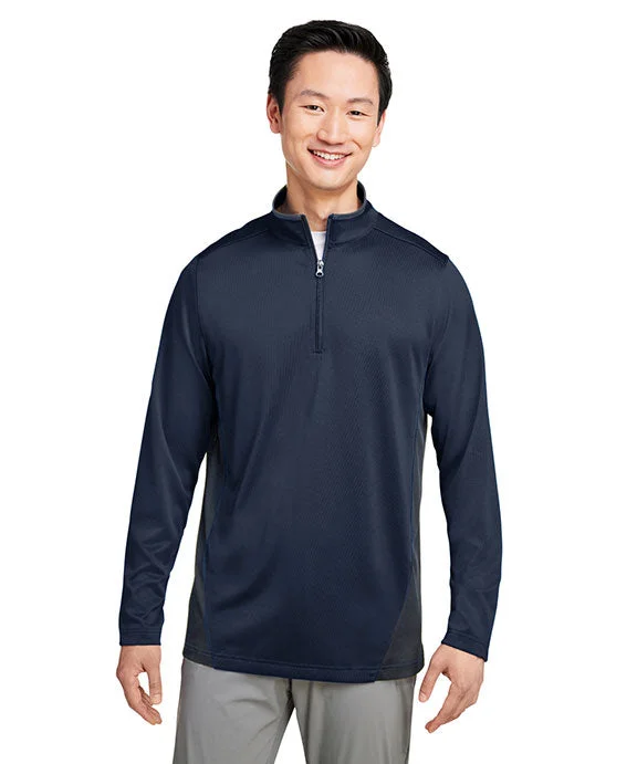 Women's pullover hoodie with a side slit for a modern and relaxed fitM786 - Harriton Mens Flash Snag Protection Plus IL Colorblock Quarter-Zip | Dark Navy/Dark Charcoal Women's pullover hoodie with a side slit for a modern and relaxed fitM786 - Harriton Mens Flash Snag Protection Plus IL Colorblock Quarter-Zip | Dark Navy/Dark Charcoal