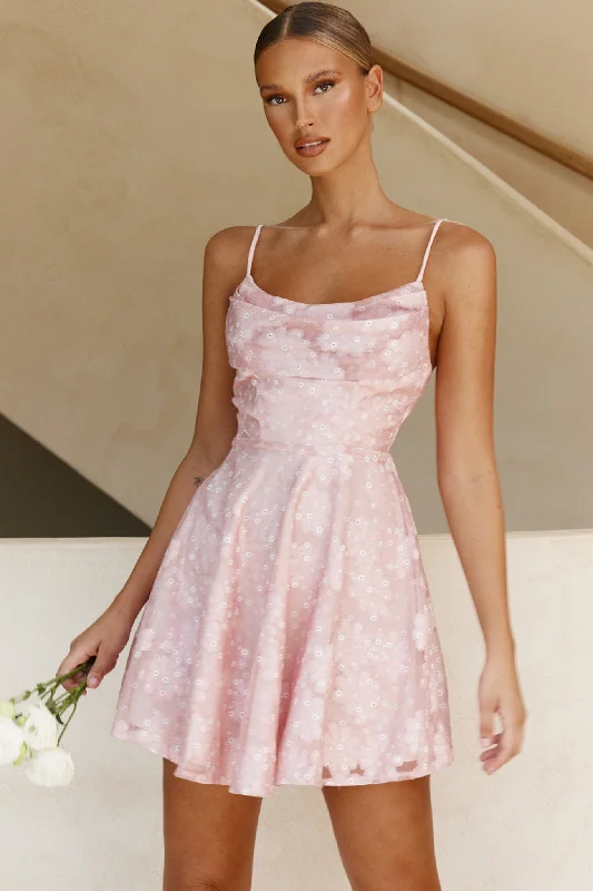 Mini Women Dress with a Short Hem for a Young and Trendy StyleMarbella Floral Embroidered Mesh Scoop Neck Mini Dress Pink Mini Women Dress with a Short Hem for a Young and Trendy StyleMarbella Floral Embroidered Mesh Scoop Neck Mini Dress Pink