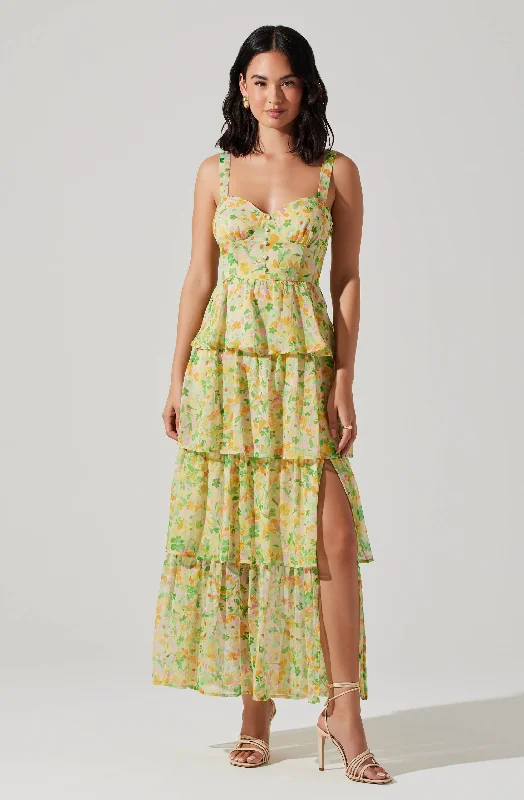 Shift Women Dress with a Simple and Classic Design for Everyday WearMidsummer Floral Tiered Maxi Dress Shift Women Dress with a Simple and Classic Design for Everyday WearMidsummer Floral Tiered Maxi Dress