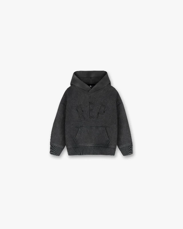 Women's mock - neck sweatshirt made of moisture - wicking material for fitness useMini Rep Applique Hoodie - Vintage Black Women's mock - neck sweatshirt made of moisture - wicking material for fitness useMini Rep Applique Hoodie - Vintage Black