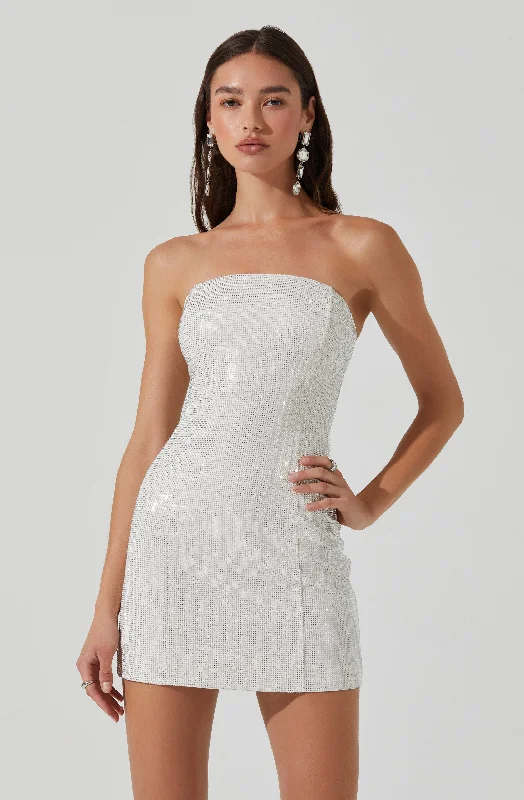 Off - the - Shoulder Women Dress for a Romantic and Feminine LookMira Rhinestone Mini Dress Off - the - Shoulder Women Dress for a Romantic and Feminine LookMira Rhinestone Mini Dress
