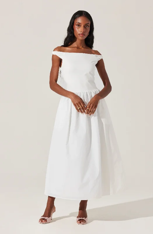 Lace - Embellished Women Dress for an Elegant and Sophisticated AppearanceOff Shoulder Poplin Midi Dress Lace - Embellished Women Dress for an Elegant and Sophisticated AppearanceOff Shoulder Poplin Midi Dress