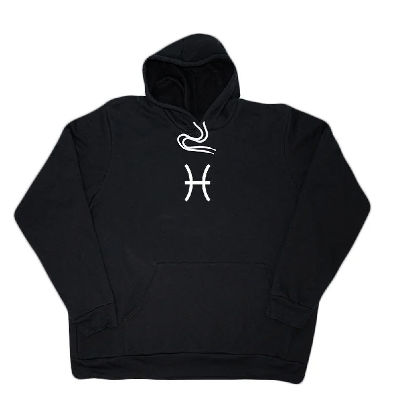 Women's hoodie with a kangaroo pocket and a pom - pom drawstring for added charmPisces Giant Hoodie Women's hoodie with a kangaroo pocket and a pom - pom drawstring for added charmPisces Giant Hoodie