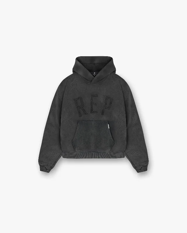 Women's tie - dye hoodie in bright colors for a retro and eye - catching styleRep Applique Hoodie - Vintage Black Women's tie - dye hoodie in bright colors for a retro and eye - catching styleRep Applique Hoodie - Vintage Black