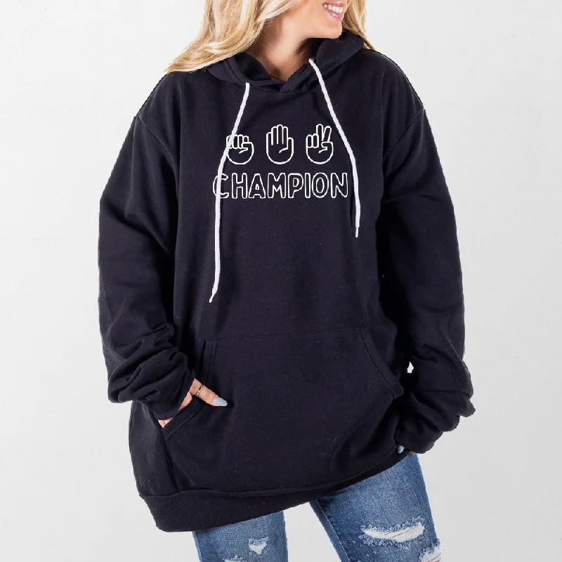 Women's sweatshirt with a mesh panel insert for breathability during workoutsRock Paper Scissors Champion Giant Hoodie Women's sweatshirt with a mesh panel insert for breathability during workoutsRock Paper Scissors Champion Giant Hoodie
