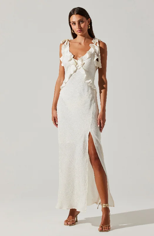 Empire Waist Women Dress to Accentuate the Bust and Conceal the WaistSorbae Ruffle Maxi Dress Empire Waist Women Dress to Accentuate the Bust and Conceal the WaistSorbae Ruffle Maxi Dress