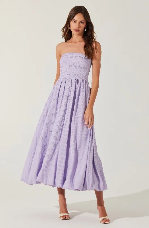 Plus Size Women Dress with a Flattering A - Line Cut for Comfort and StyleStrapless Linen-Blend Midi Dress Plus Size Women Dress with a Flattering A - Line Cut for Comfort and StyleStrapless Linen-Blend Midi Dress