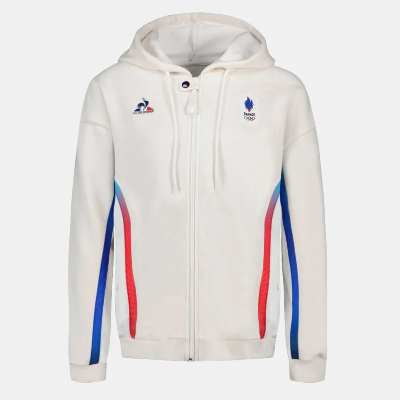 Women's quarter - zip sweatshirt made of organic cotton for eco - conscious fashion2421355-EFRO 24 FZ Hoody DOT W écru | Veste à capuche officielle Équipe de France Femme Women's quarter - zip sweatshirt made of organic cotton for eco - conscious fashion2421355-EFRO 24 FZ Hoody DOT W écru | Veste à capuche officielle Équipe de France Femme